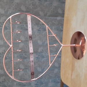 Rose Gold Heart Shaped Metal Jewelry Holder Organizer BB100